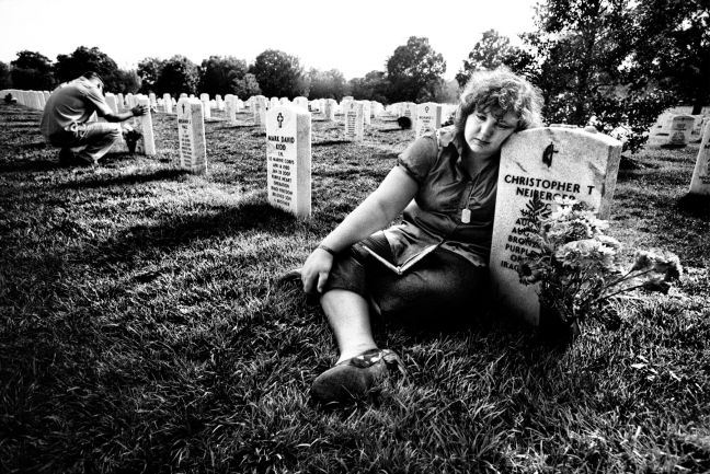 Ami Neiberger-­Miller at the grave of her 22-­year-­old brother