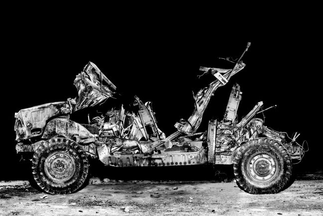 blown up hummer, National Training Center at Fort Irwin