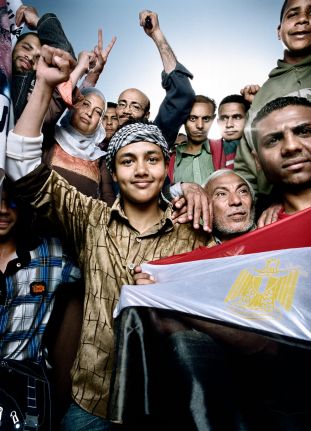 protestors in tahrir square